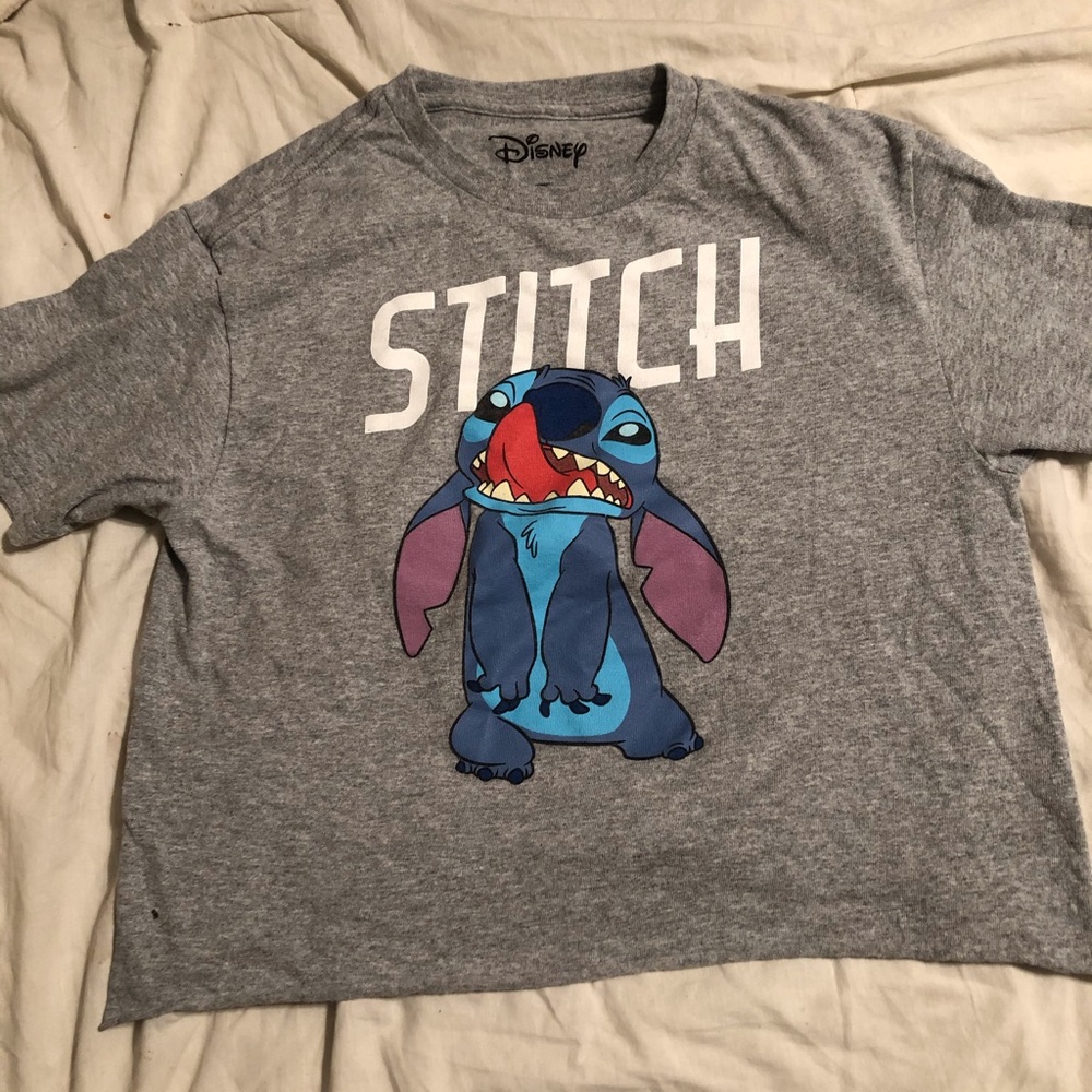 Gray Disney stitch shirt good condition new.